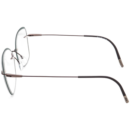 Silhouette Women's Eyeglasses 5500 70 6140 Titan with Accent Ring Brown Rimless Frame Austria 52[]19 145