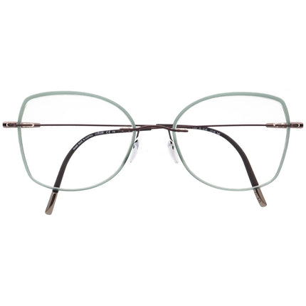 Silhouette Women's Eyeglasses 5500 70 6140 Titan with Accent Ring Brown Rimless Frame Austria 52[]19 145