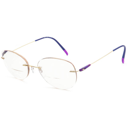 Silhouette Women's Eyeglasses 5500 70 7530 Titan Gold/Purple Rimless Frame Austria 50[]17 135