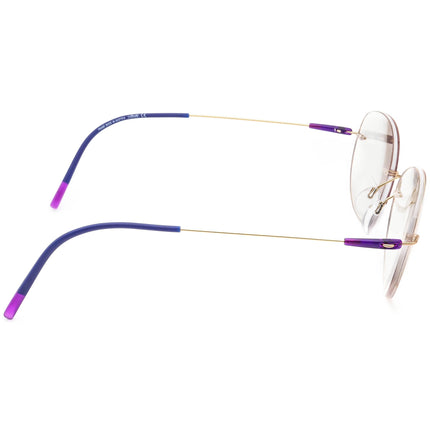Silhouette Women's Eyeglasses 5500 70 7530 Titan Gold/Purple Rimless Frame Austria 50[]17 135