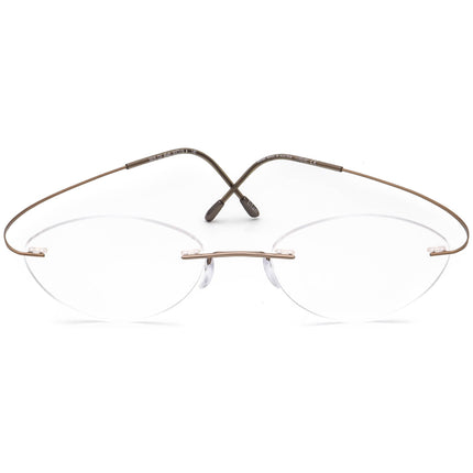 Silhouette Women's Eyeglasses 5515 CV 8540 Titan Brushed Brown Rimless Frame Austria 50[]19 140