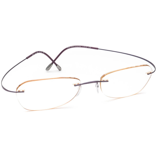 Silhouette Women's Eyeglasses 6623 40 6103 Patterned Purple Rimless Frame 52[]19 140