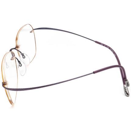 Silhouette Women's Eyeglasses 6623 40 6103 Patterned Purple Rimless Frame 52[]19 140