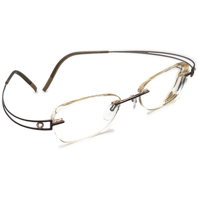 Silhouette Women's Eyeglasses 6775 10 6050 Brown on Gunmetal Rhinestones Rimless Metal Frame Austria 46[]17 130
