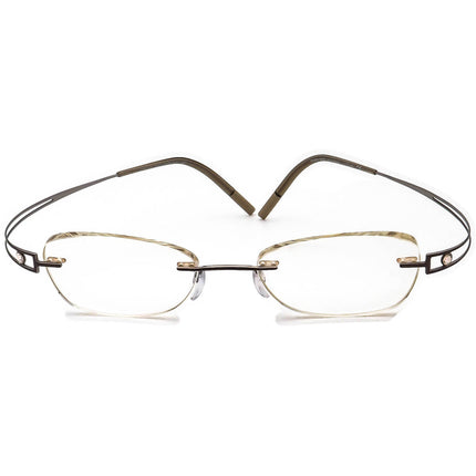 Silhouette Women's Eyeglasses 6775 10 6050 Brown on Gunmetal Rhinestones Rimless Metal Frame Austria 46[]17 130