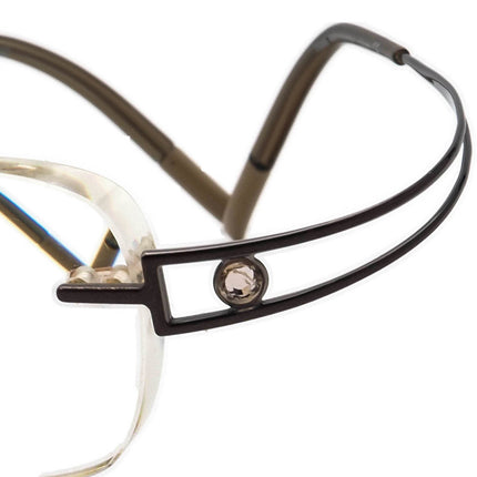 Silhouette Women's Eyeglasses 6775 10 6050 Brown on Gunmetal Rhinestones Rimless Metal Frame Austria 46[]17 130