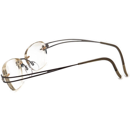 Silhouette Women's Eyeglasses 6775 10 6050 Brown on Gunmetal Rhinestones Rimless Metal Frame Austria 46[]17 130
