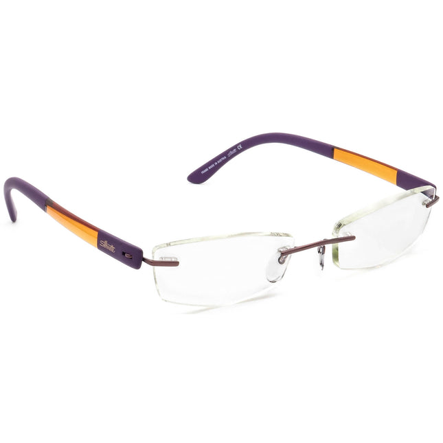 Silhouette Women's Eyeglasses 6798 40 6052 7734 Brown/Purple Rimless Frame Austria 51[]19 140