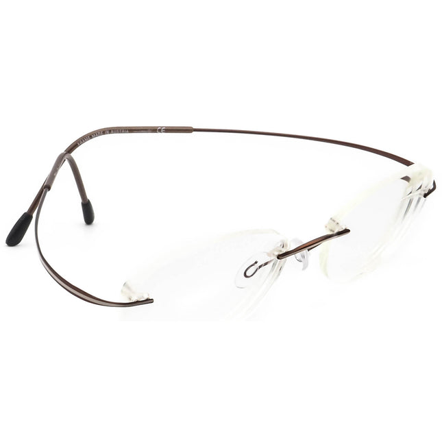 Silhouette Eyeglasses 7511 10 6082 Titan Brown&White Rimless Frame 51[]17 135