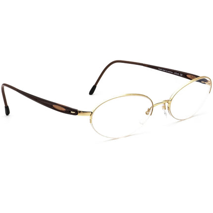 Silhouette Women's Eyeglasses 7555 30 6050 Gold/Brown Half Rim Frame Austria 49[]17 135