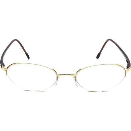 Silhouette Women's Eyeglasses 7555 30 6050 Gold/Brown Half Rim Frame Austria 49[]17 135