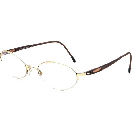 Silhouette Women's Eyeglasses 7555 30 6050 Gold/Brown Half Rim Frame Austria 49[]17 135