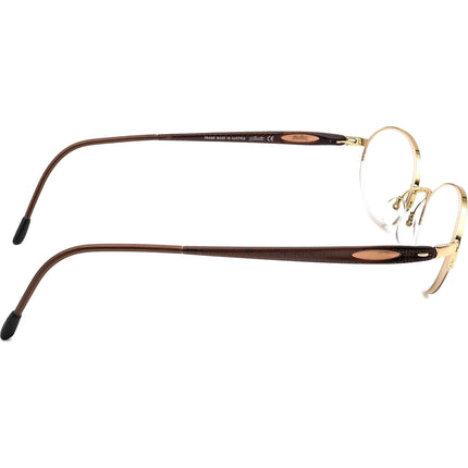 Silhouette Women's Eyeglasses 7555 30 6050 Gold/Brown Half Rim Frame Austria 49[]17 135