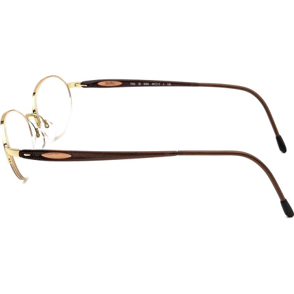 Silhouette Women's Eyeglasses 7555 30 6050 Gold/Brown Half Rim Frame Austria 49[]17 135