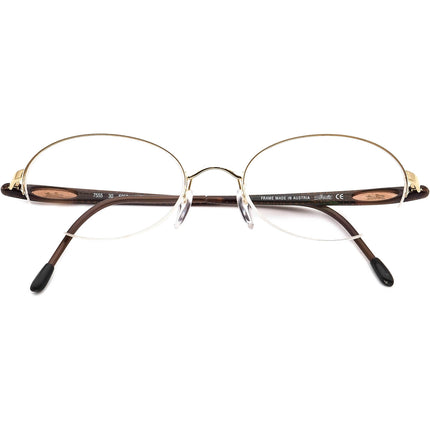 Silhouette Women's Eyeglasses 7555 30 6050 Gold/Brown Half Rim Frame Austria 49[]17 135