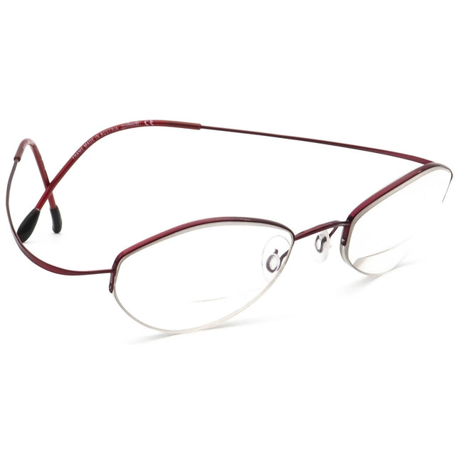 Silhouette Women's Eyeglasses M 6555 V 6053 Red Half Rim Metal Frame Austria 48[]20 145