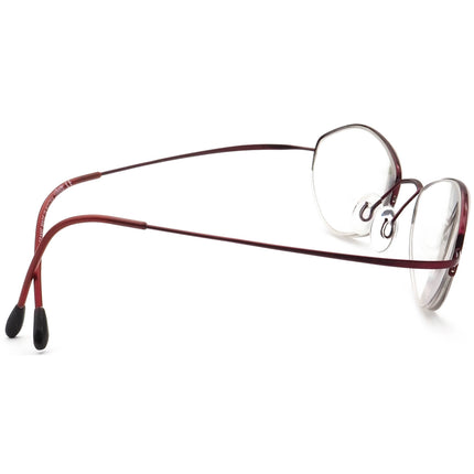 Silhouette Women's Eyeglasses M 6555 V 6053 Red Half Rim Metal Frame Austria 48[]20 145