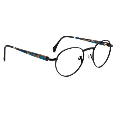 Silhouette Eyeglasses M 7196 /43 V 6058 Matte Black/Brown&Blue Round Frame Austria 48[]21 140