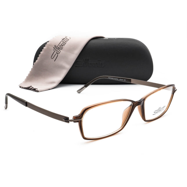 Silhouette Eyeglasses SPX 1552 40 6052 Titan Brown Rectangular Frame 53[]14 135