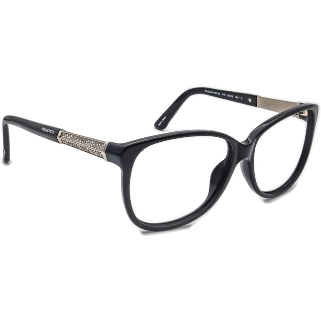 Swarovski Women's Sunglasses Evelina SW 83 01B Black/Silver with Rhinestones Square 58 mm