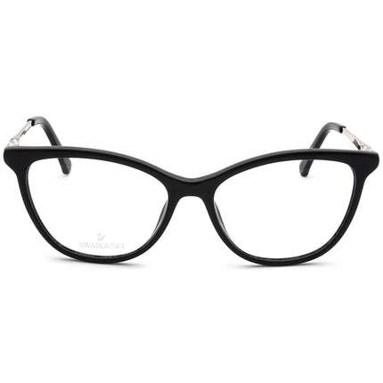 Swarovski Women's Eyeglasses SK5249-H 001 Black/Silver Rhinestones Cat Eye Frame 53[]15 140