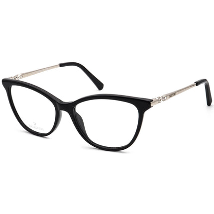 Swarovski Women's Eyeglasses SK5249-H 001 Black/Silver Rhinestones Cat Eye Frame 53[]15 140