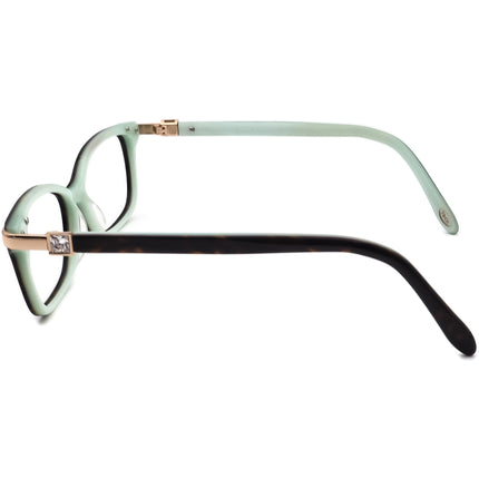Tiffany & Co. Women's Eyeglasses TF2060-A 8002 Dark Tortoise on Tiffany Blue Rhinestones Rectangular Frame Italy 54[]15 135