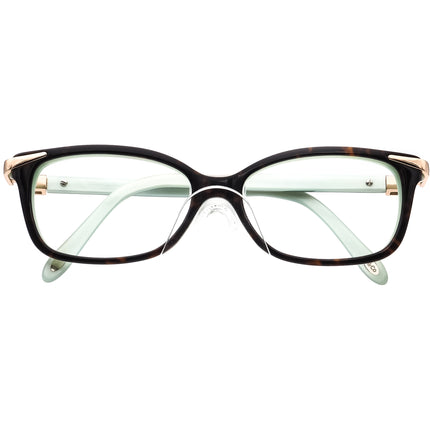 Tiffany & Co. Women's Eyeglasses TF2060-A 8002 Dark Tortoise on Tiffany Blue Rhinestones Rectangular Frame Italy 54[]15 135