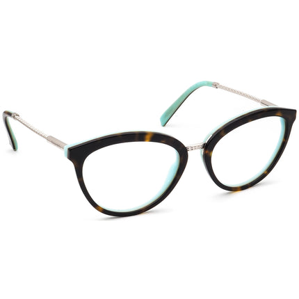 Tiffany & Co. Women's Eyeglasses TF 2173 8134 Dark Havana on Blue/Silver Butterfly Frame Italy 53[]18 140