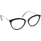 Tiffany & Co. Women's Eyeglasses TF 2173 8134 Dark Havana on Blue/Silver Butterfly Frame Italy 53[]18 140