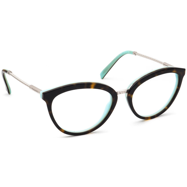 Tiffany & Co. Women's Eyeglasses TF 2173 8134 Dark Havana on Blue/Silver Butterfly Frame Italy 53[]18 140
