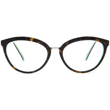 Tiffany & Co. Women's Eyeglasses TF 2173 8134 Dark Havana on Blue/Silver Butterfly Frame Italy 53[]18 140