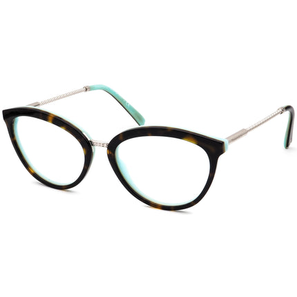 Tiffany & Co. Women's Eyeglasses TF 2173 8134 Dark Havana on Blue/Silver Butterfly Frame Italy 53[]18 140