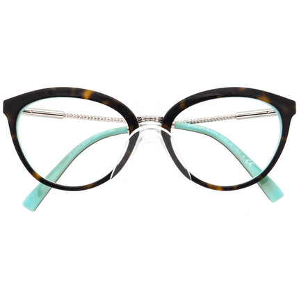 Tiffany & Co. Women's Eyeglasses TF 2173 8134 Dark Havana on Blue/Silver Butterfly Frame Italy 53[]18 140