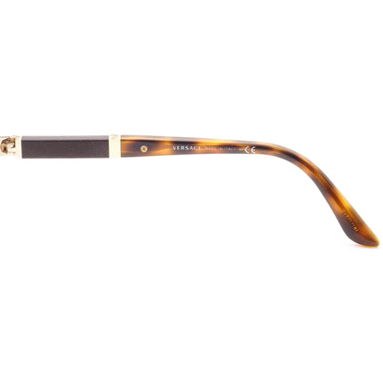 Versace Women's Eyeglasses MOD. 1233-Q 1344 Brown&Gold/Tortoise Browline Frame Italy 53[]17 140