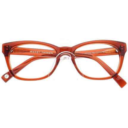 Warby Parker Eyeglasses Finch-606 Transparent Orange Rectangular Frame 52[]18 140