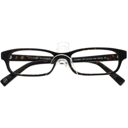 Warby Parker Eyeglasses Langston-201 Dark Tortoise Rectangular Frame 53[]16 140