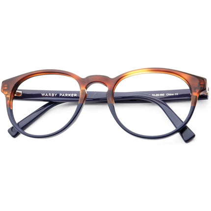 Warby Parker Eyeglasses Percey W Limited Edition 224 Tortoise&Navy Blue Round Frame 51[]20 140