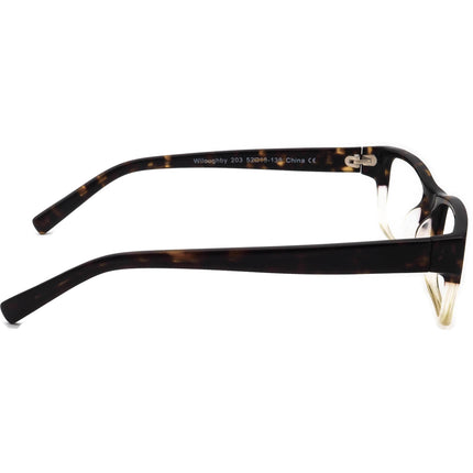 Warby Parker Eyeglasses Wiloughby 203 Dark Tortoise/Clear Rectangular Frame 52[]18 138