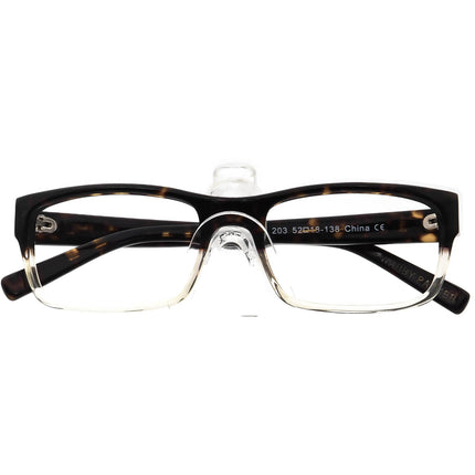 Warby Parker Eyeglasses Wiloughby 203 Dark Tortoise/Clear Rectangular Frame 52[]18 138