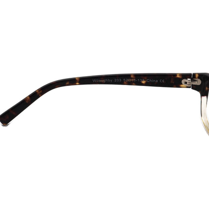 Warby Parker Eyeglasses Wiloughby 203 Dark Tortoise/Clear Rectangular Frame 52[]18 138