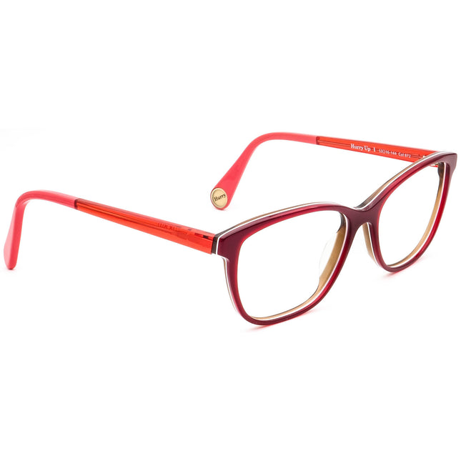 Woow Women's Eyeglasses Hurry Up 1 Col 872 Red B-Shape Frame Italy 53[]16 144 Handmade