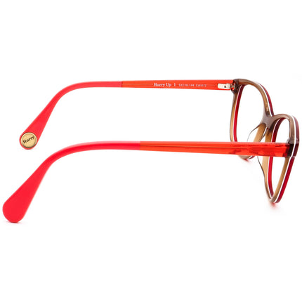 Woow Women's Eyeglasses Hurry Up 1 Col 872 Red B-Shape Frame Italy 53[]16 144 Handmade