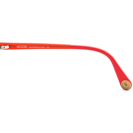 Woow Women's Eyeglasses Hurry Up 1 Col 872 Red B-Shape Frame Italy 53[]16 144 Handmade