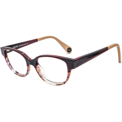 Woow Women's Eyeglasses Very Good 2 Col 4022 Burgundy Gradient B-Shape Frame Italy 49[]15 144 Handmade