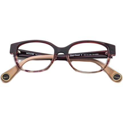 Woow Women's Eyeglasses Very Good 2 Col 4022 Burgundy Gradient B-Shape Frame Italy 49[]15 144 Handmade