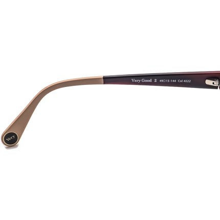 Woow Women's Eyeglasses Very Good 2 Col 4022 Burgundy Gradient B-Shape Frame Italy 49[]15 144 Handmade