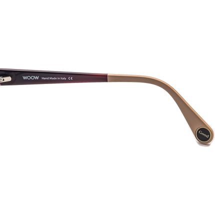 Woow Women's Eyeglasses Very Good 2 Col 4022 Burgundy Gradient B-Shape Frame Italy 49[]15 144 Handmade