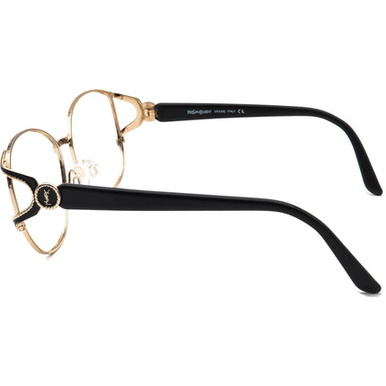 Yves Saint Laurent Women's Sunglasses 4076 y104 Black/Gold Round Italy 56 mm
