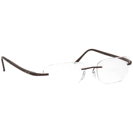 Silhouette 7633 40 6051 Titan Rimless Square Eyeglasses 55 mm